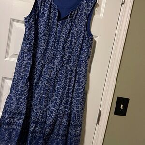 Talbots Blue and White Sundress